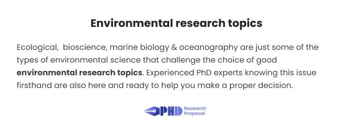 possible research topics about environment